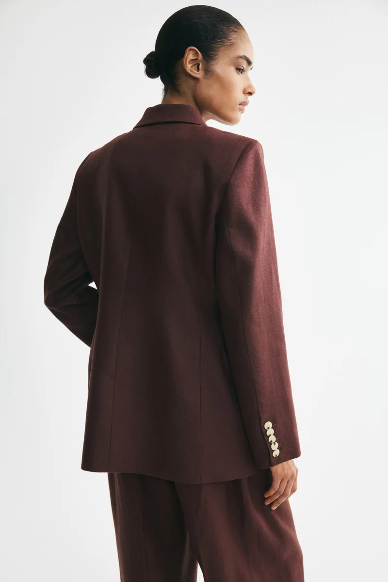 H&M  Double-breasted linen blazer for Women | Best Price UAE