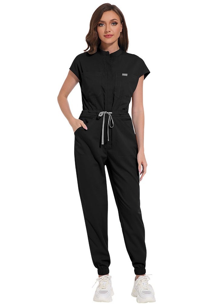 KUYING New Jumpsuit Set With Stand Up Collar And Fashionable Medical Workwear Zipper Design  - Image 3