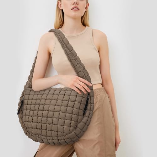 Juoxeepy Quilted Tote Bag Large Quilted Carryall Puffer Shoulder Bag Lightweight Puffy Padding Hobo Bags Puffy Bags - Image 2