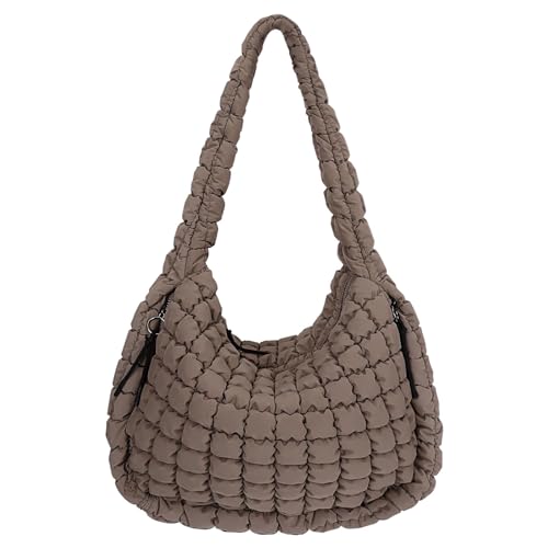 Juoxeepy Quilted Tote Bag Large Quilted Carryall Puffer Shoulder Bag Lightweight Puffy Padding Hobo Bags Puffy Bags - Image 1