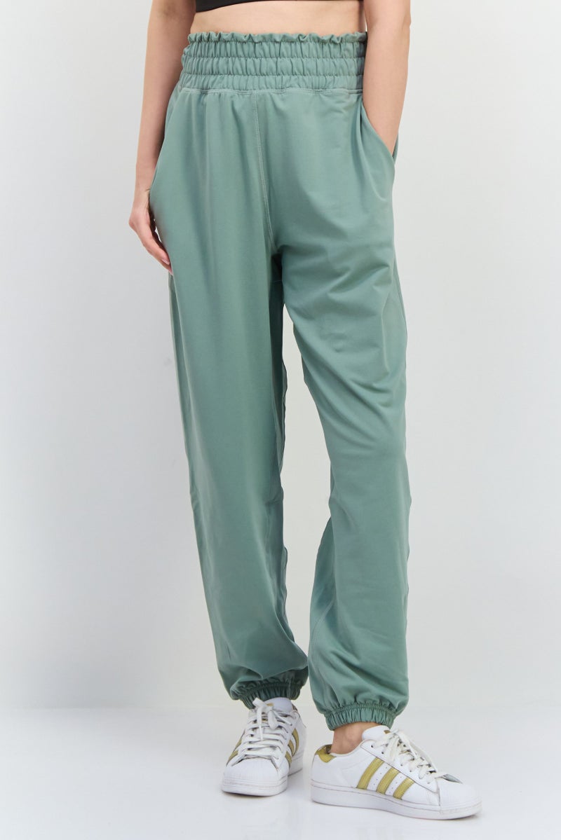 Adidas Women Sportswear Fit Pull On Training Track Pants, Sage - Image 1