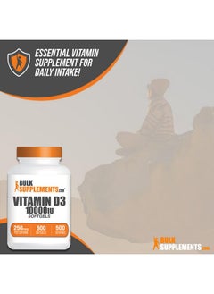 BulkSupplements.com Vitamin D3 10000IU Softgels - Cholecalciferol, D3 Supplement, Vitamin D 10000 IU - 1 Vitamin D3 Softgel (250mcg of Vitamin D) per Serving - 500-Day Supply, 500 Softgels - pzsku/Z4997D05BE9266C2B9149Z/45/_/1740202443/079d4a23-b579-4cb8-b26b-f5c98088f3ee