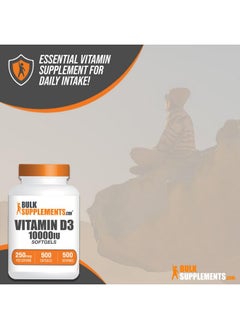BulkSupplements BulkSupplements.com Vitamin D3 10000IU Softgels - Cholecalciferol, D3 Supplement, Vitamin D 10000 IU - 1 Vitamin D3 Softgel (250mcg of Vitamin D) per Serving - 500-Day Supply, 500 Softgels  - Image 4