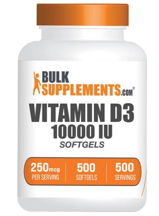 BulkSupplements.com كبسولات هلامية من فيتامين د3 بتركيز 10000 وحدة دولية - كوليكالسيفيرول، مكمل د3، فيتامين د بتركيز 10000 وحدة دولية - كبسولة هلامية واحدة من فيتامين د3 (250 ميكروجرام من فيتامين د) لكل وجبة - إمداد لمدة 500 يوم، 500 كبسولة هلامية - pzsku/Z4997D05BE9266C2B9149Z/45/_/1740202469/bfb44340-558f-4f4c-8fe1-0d0fe105a259
