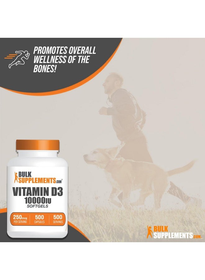بالك سابلمنتس BulkSupplements.com كبسولات هلامية من فيتامين د3 بتركيز 10000 وحدة دولية - كوليكالسيفيرول، مكمل د3، فيتامين د بتركيز 10000 وحدة دولية - كبسولة هلامية واحدة من فيتامين د3 (250 ميكروجرام من فيتامين د) لكل وجبة - إمداد لمدة 500 يوم، 500 كبسولة هلامية  - Image 5