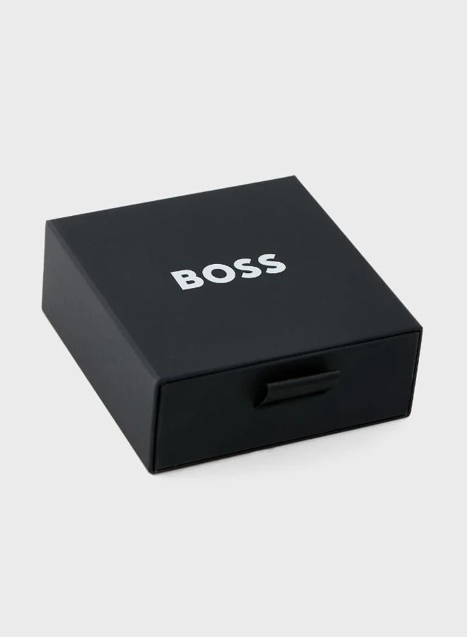 BOSS  Ares Collection Leather Bracelet Black For Men - 1580489S for Men | Best Price UAE