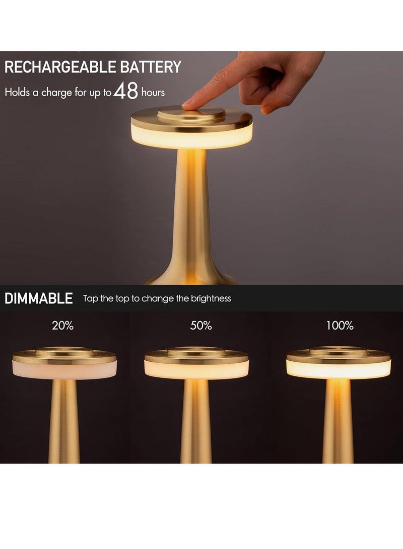 Bukela Golden light touch night light: 48-hour battery life children's bedside lamp, three levels of soft light to accompany dreams (Simple metal aesthetics | nursery-level safety certification | light touch technology)  - Image 2