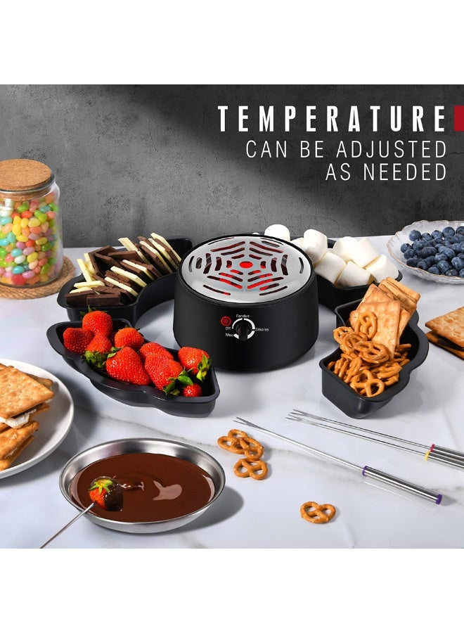جهاز كهربائي مزدوج لتذويب الشوكولاتة والجبن – طقم فوندو من الستانلس ستيل مع تحكم بدرجة الحرارة، تسخين آمن بدون لهب، سهل التنظيف ومثالي للحلويات والمارشميلو - Image 2