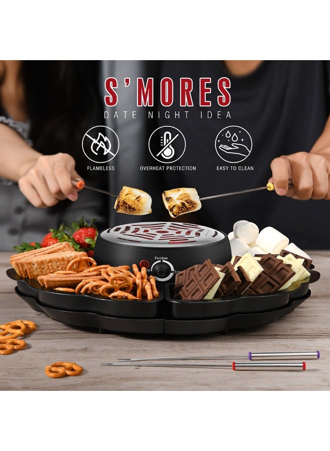 جهاز كهربائي مزدوج لتذويب الشوكولاتة والجبن – طقم فوندو من الستانلس ستيل مع تحكم بدرجة الحرارة، تسخين آمن بدون لهب، سهل التنظيف ومثالي للحلويات والمارشميلو - Image 3