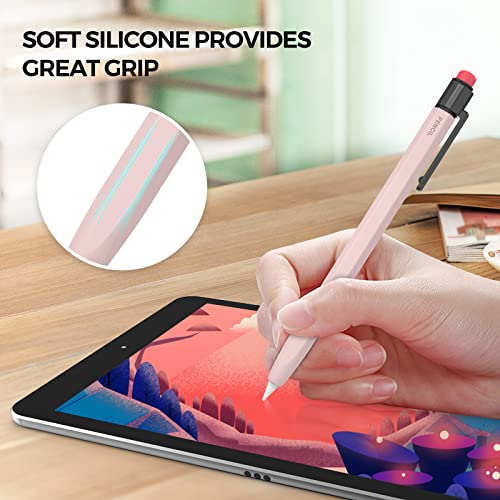 TRONWIN Apple Pencil 1st Generation Case, Silicone Pencil Sleeve Cover Perfect Grip Skin Classic Design with Sturdy Clip Compatible with Apple Pencil 1st gen for ipad (Pink) - Image 3