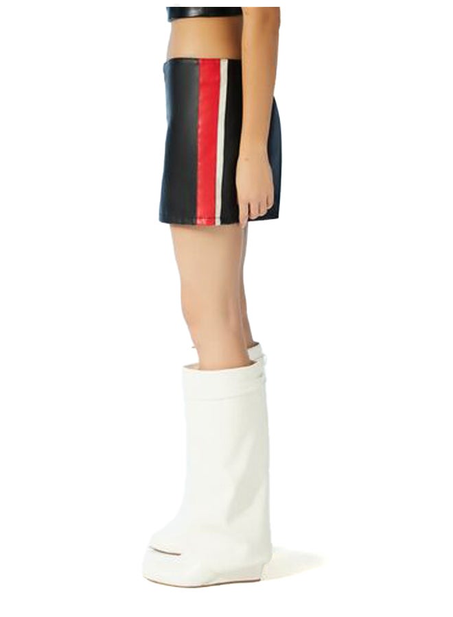 FOREVER 21 Faux Leather Striped Mini Skirt - Image 3