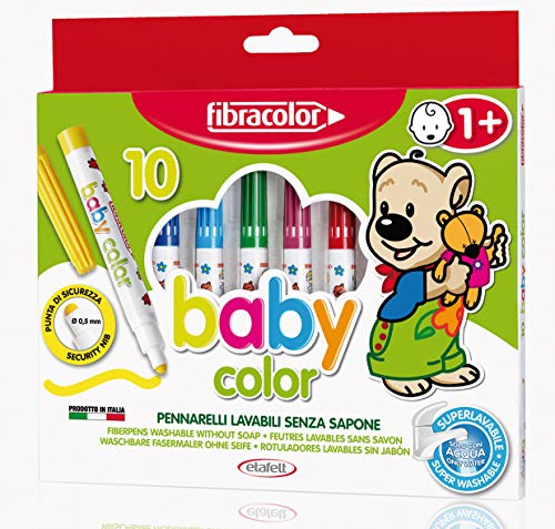 Fibracolor Baby Color Fibre Colouring Pens Super Washable Plus Pack of 10 - Image 1