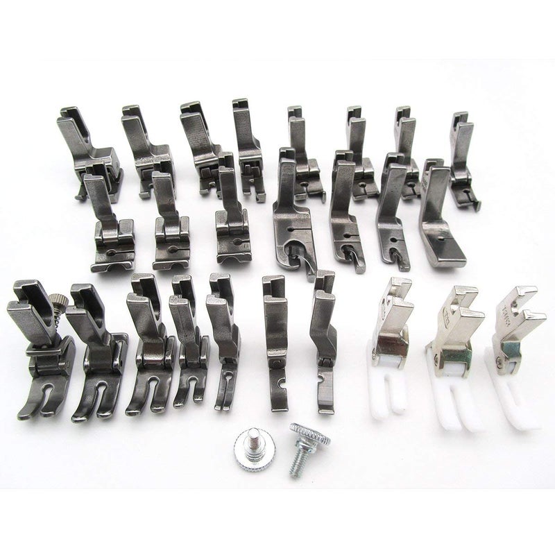 CKPSMS brand25PCS Presser feet Compatible withReplacement for JUKI Brand DDL5550DDL8500DDL9000TL98ETL98QTL2010Q Singer Brand 20U3115195K196K Single Needle High Shank Sewing Machine