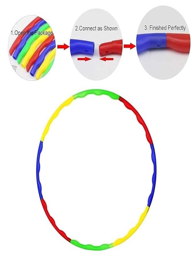 Confidence Hula Hoop Ring for Kids, Size Adjustable with 8 Inter- Lockable Pieces Easy to Assemble Exercise Ring for Kids and Adults Multicolor - Image 3