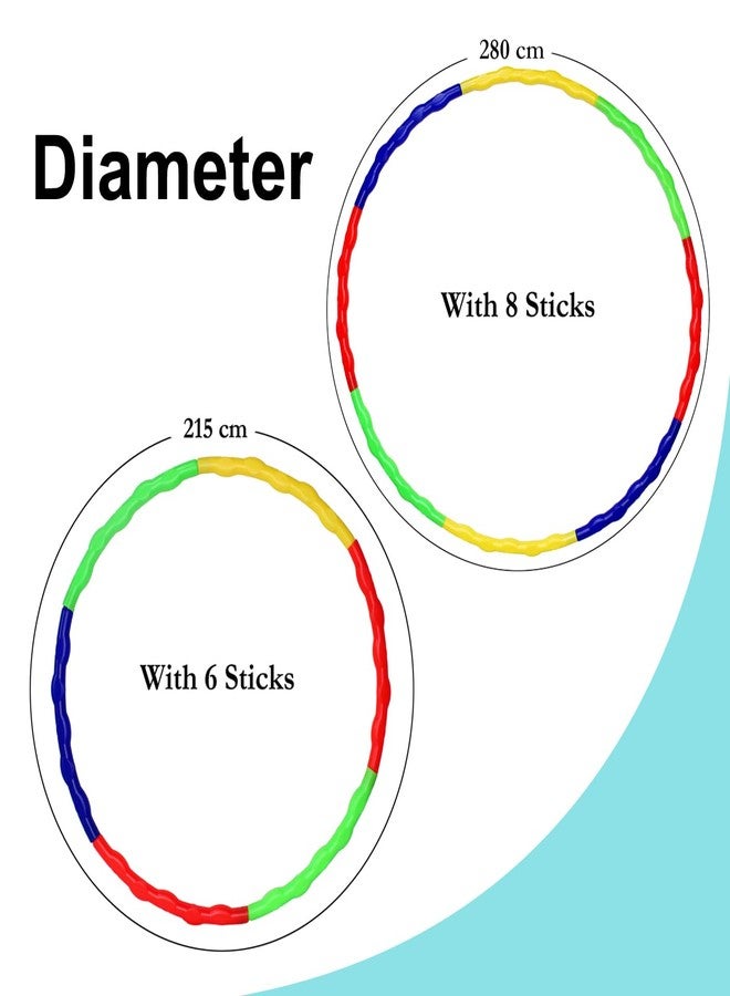 Confidence Hula Hoop Ring for Kids, Size Adjustable with 8 Inter- Lockable Pieces Easy to Assemble Exercise Ring for Kids and Adults Multicolor - Image 2