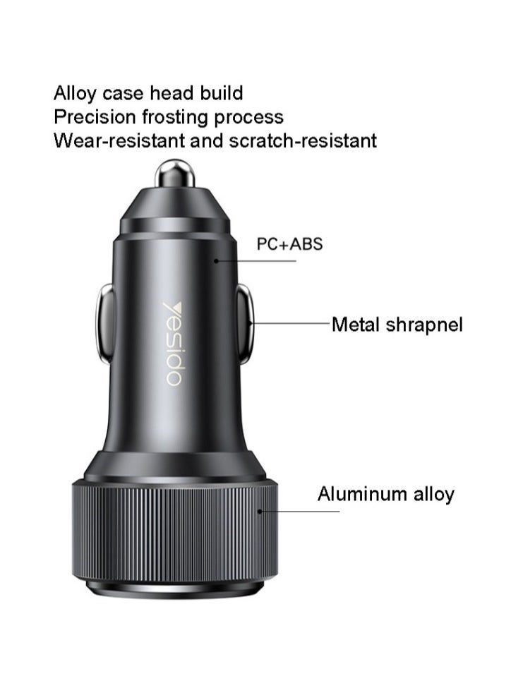 Yesido Y50 Super Fast Charging USB 3.0 USB-C Dual Car Charger - Image 2