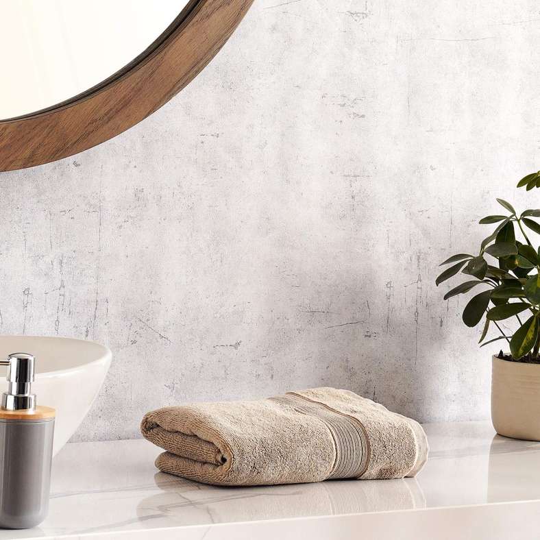 Pan Home منشفة يد كلاسيكية بدون لف 600 جرام لكل متر مربع 50x90 سم - بني فاتح - Image 1