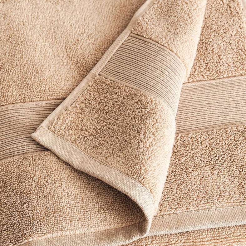 Pan Home منشفة يد كلاسيكية بدون لف 600 جرام لكل متر مربع 50x90 سم - بني فاتح - Image 2