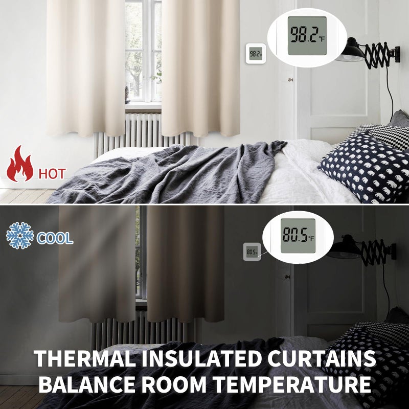 BGment Blackout Curtains - Grommet Thermal Insulated Room Darkening Bedroom and Living Room Curtains  Set of 2 Panels (55 x 69 Inch  Champagne) - Image 3