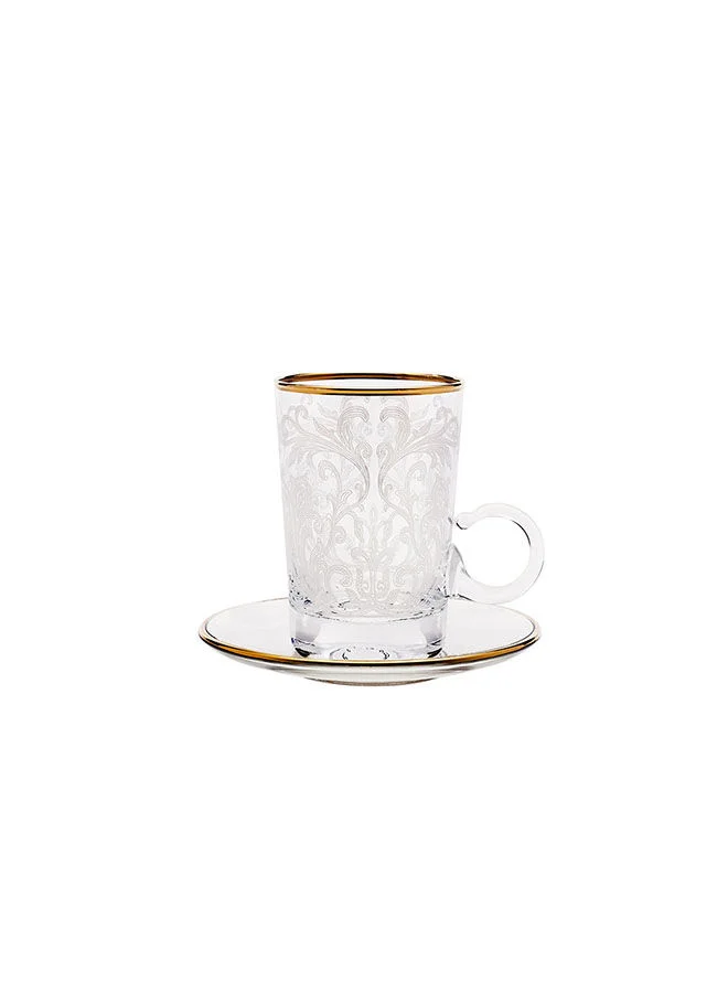 Villeroy & Boch 6-Piece Embroidery Gold Teacups