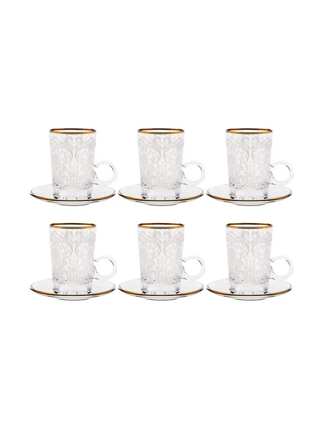 Villeroy & Boch 6-Piece Embroidery Gold Teacups