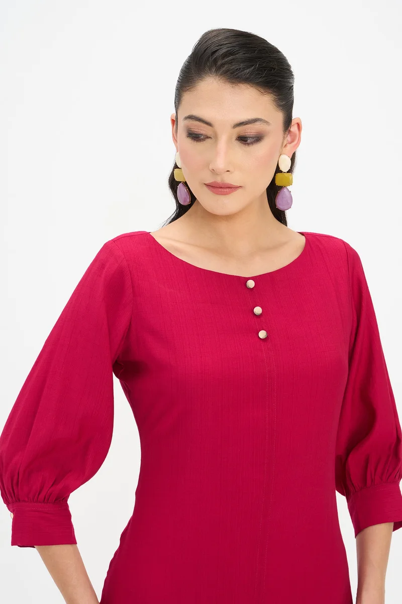 Virgio  Solid Viscose A-Line Mini Dress for Women for Women | Best Price UAE
