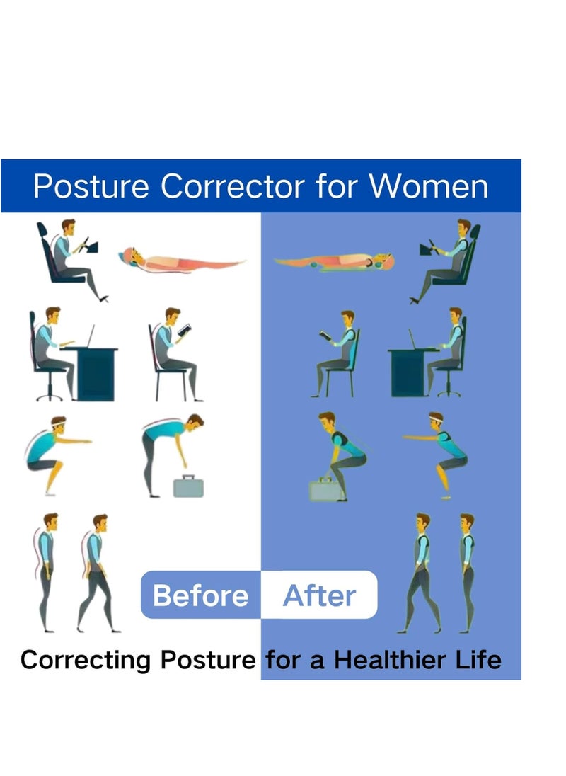 REALDOCTORS Breathable Posture Corrector for Women and Men, Adjustable Back Support Brace, Back Posture Corrector, Neck and Shoulder Pain Relief, Black, Size L  - Image 3