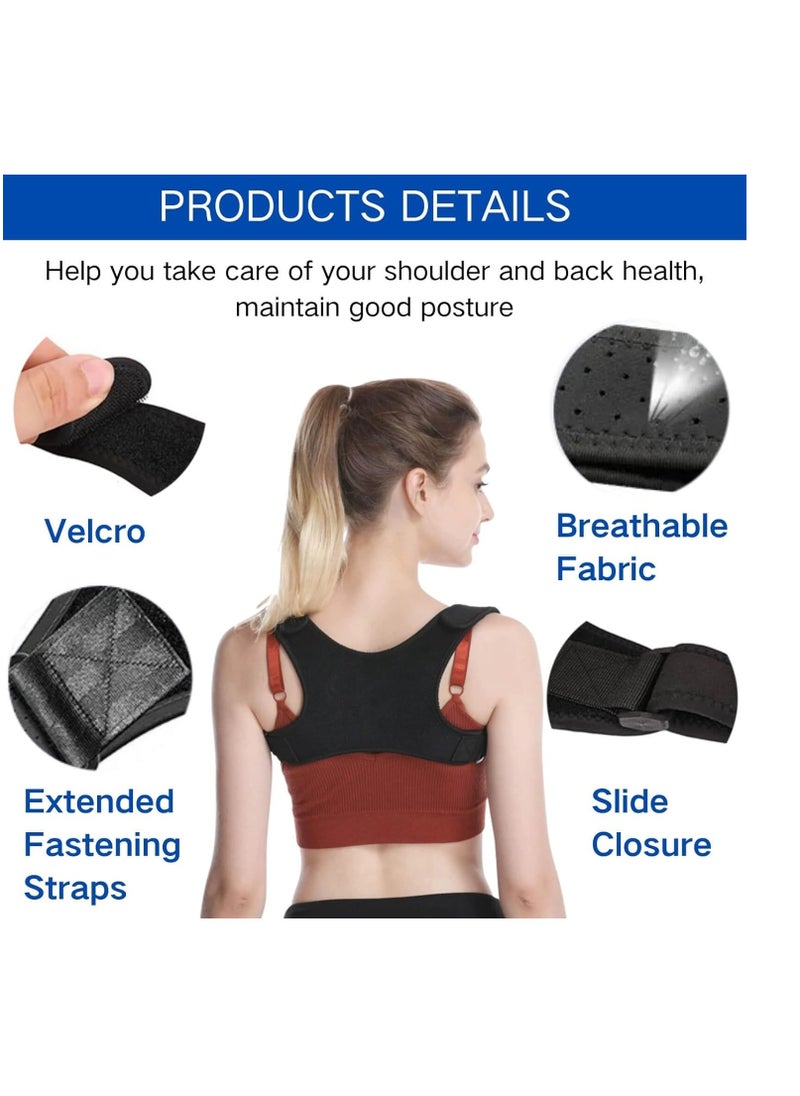 REALDOCTORS Breathable Posture Corrector for Women and Men, Adjustable Back Support Brace, Back Posture Corrector, Neck and Shoulder Pain Relief, Black, Size L  - Image 4
