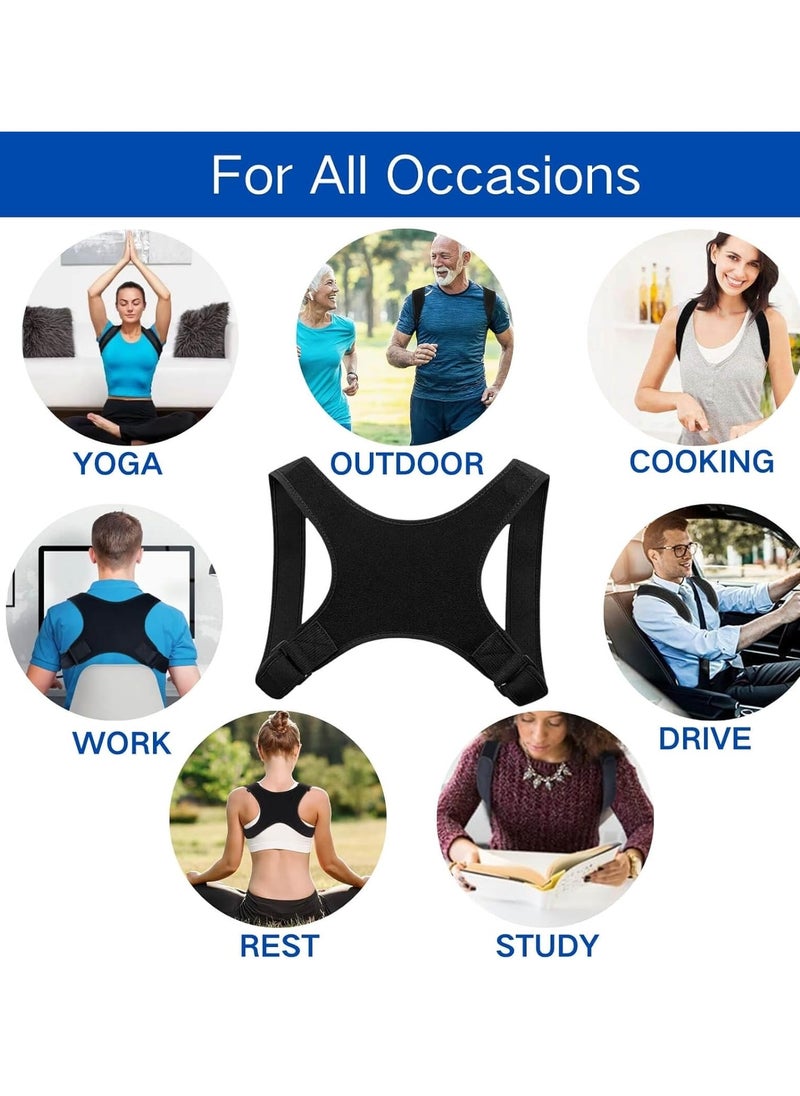 REALDOCTORS Breathable Posture Corrector for Women and Men, Adjustable Back Support Brace, Back Posture Corrector, Neck and Shoulder Pain Relief, Black, Size L  - Image 5