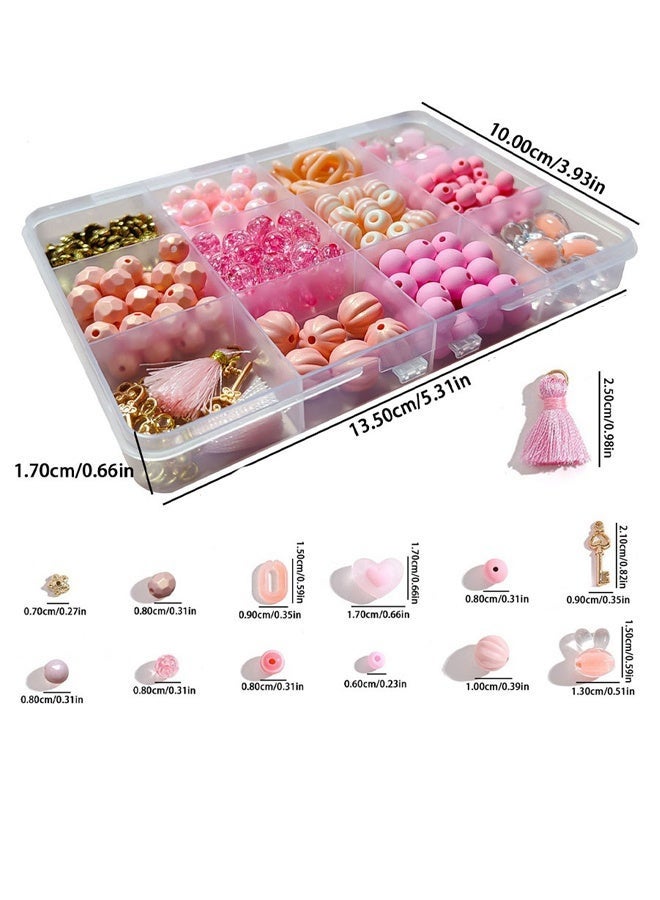 Bracelet Making Kit for Girls - 229 PCS DIY Jewelry Craft Set with Beads, Charms and Threads - Pink - Image 2