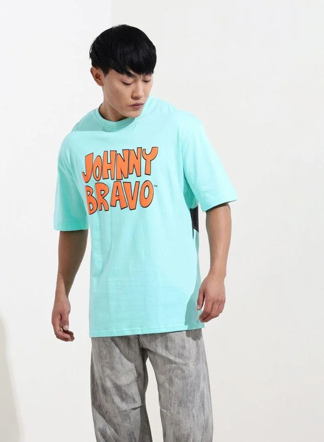 ذا انديان كراج كو Men Boxy Fit Johnny Bravo Printed Crew Neck Half Sleeves T-Shirt