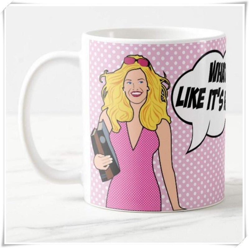 LeeHoomKok  Legally Blonde Inspired Coffee Mug 11oz Ceramic Tea Cup With Harvard Law Theme What Like Its Hard Bar Exam Gift Harvard Gift