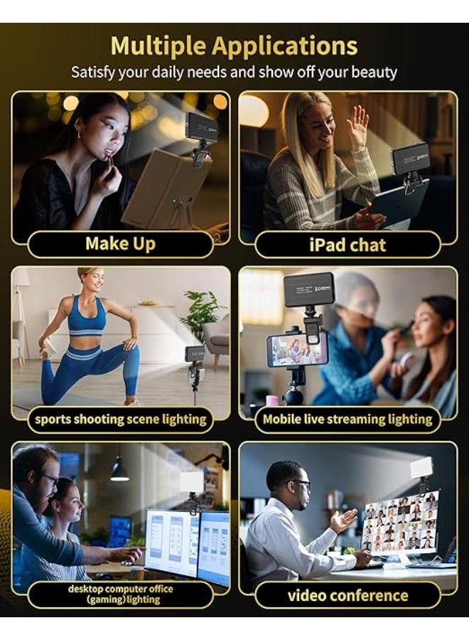 120 LED Portable Selfie Light with Clip and Camera Tripod Adapter, Rechargeable 3000mAh Battery, CRI 95+, 3 Light Modes for Video Conference, Makeup, Live Streaming, Vlogging, and Content Creation - Image 3
