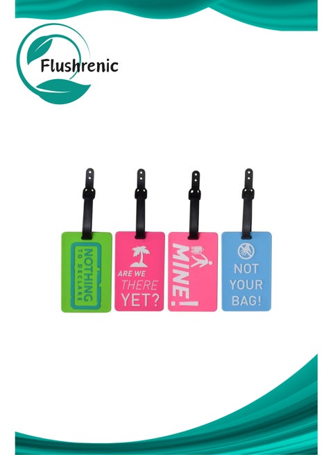 4 Pack Silicone Luggage Tags,Baggage Handbag Travel Suitcase Tags,Clear Luggage Tags,With Name Card,For Suitcases Cruise Accessories Cruise Essentials Must Haves