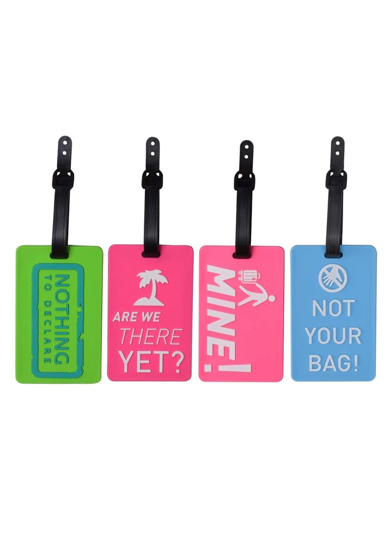 4 Pack Silicone Luggage Tags,Baggage Handbag Travel Suitcase Tags,Clear Luggage Tags,With Name Card,For Suitcases Cruise Accessories Cruise Essentials Must Haves - Image 1
