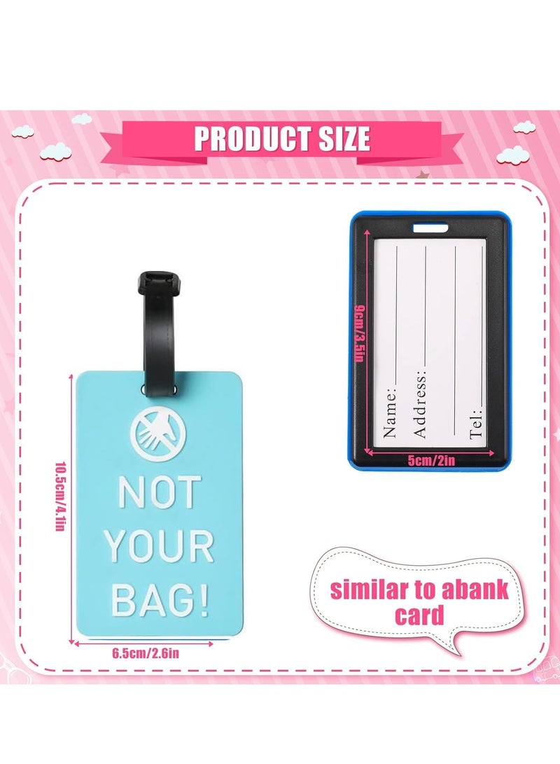 4 Pack Silicone Luggage Tags,Baggage Handbag Travel Suitcase Tags,Clear Luggage Tags,With Name Card,For Suitcases Cruise Accessories Cruise Essentials Must Haves - Image 2