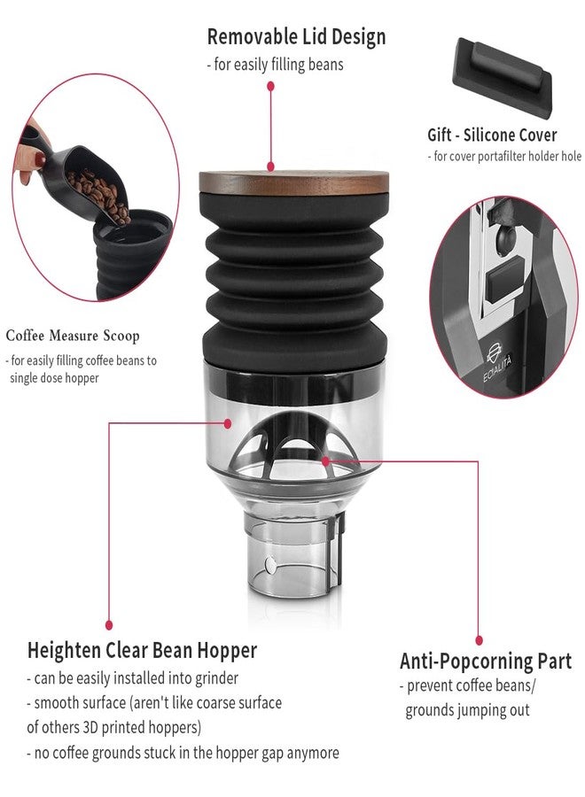 CAFEMASY Single Dose Hopper Compatible with Eureka Mignon Espresso Coffee Grinder Silicone Bellow for Blow Out Residual Coffee Grounds (Heighten Hopper) - Image 4