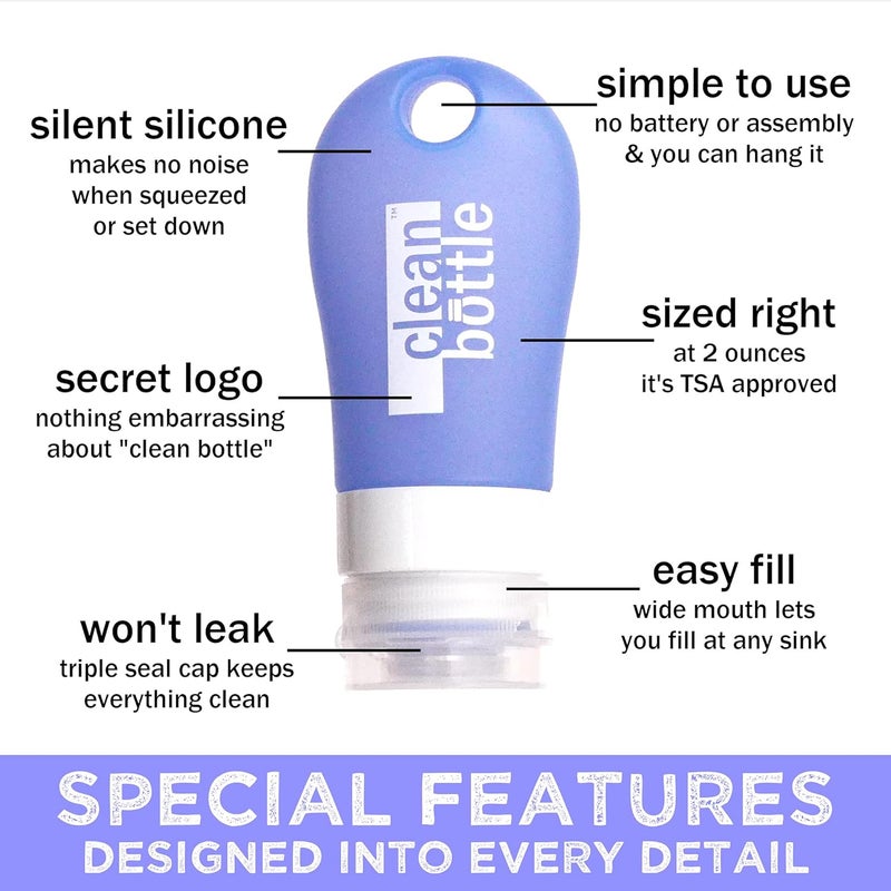 Crafted-Brand CleanButtle Travel Bidet – Your Ultra Discreet Portable Bidet On The Go – CleanButtle Gets Your Butt’le Clean (Clear Blue) Personal Handheld Water Sprayer - Image 5