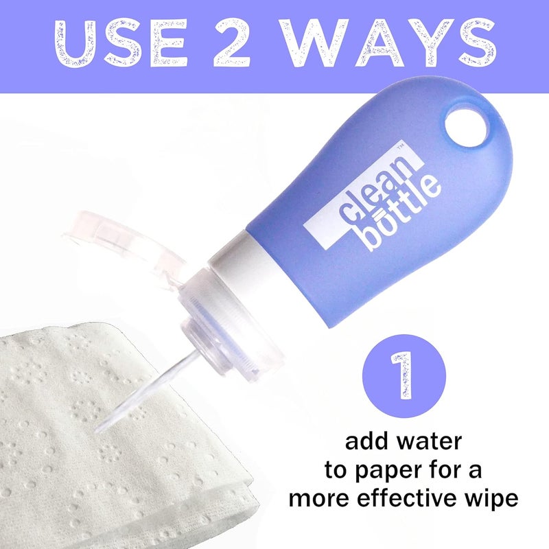 Crafted-Brand CleanButtle Travel Bidet – Your Ultra Discreet Portable Bidet On The Go – CleanButtle Gets Your Butt’le Clean (Clear Blue) Personal Handheld Water Sprayer - Image 2