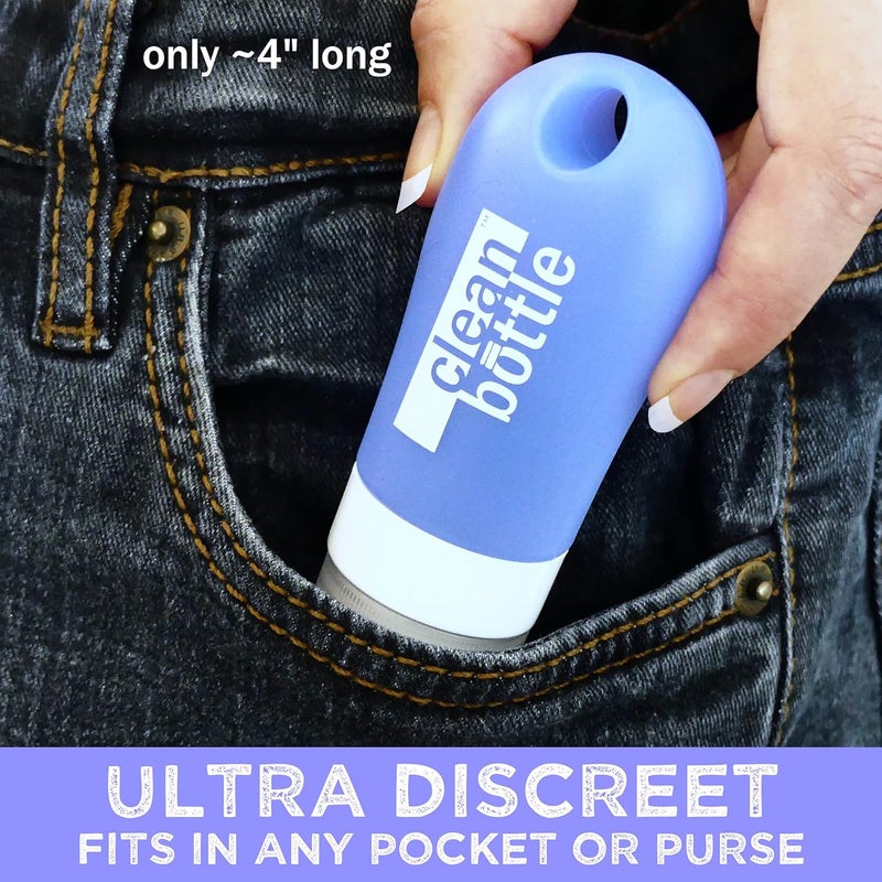 Crafted-Brand CleanButtle Travel Bidet – Your Ultra Discreet Portable Bidet On The Go – CleanButtle Gets Your Butt’le Clean (Clear Blue) Personal Handheld Water Sprayer - Image 4