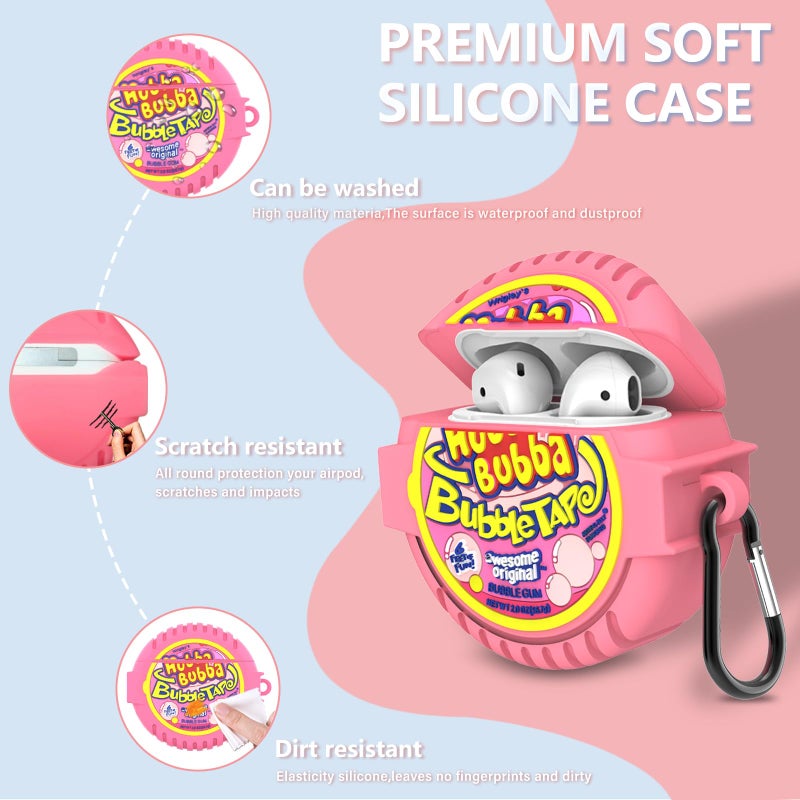 AIOPTO Cute Cases for Airpod 2/1 with Cleaner kit,3D Kawaii Silicone Airpod Case Cartoon Food Funny Protective Cover Accessories for Airpod 1&2 Gen Charging Case for Girls Boys[3Pack] - Image 4