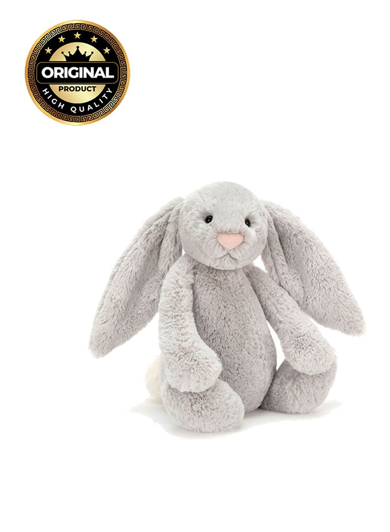 Jellycat Bashful Silver Bunny Plush – Soft Stuffed Toy with Cordy Legs, Cute Valentine’s Gift for Kids & Adults, Collectible Jellycat, 28cm - Image 1