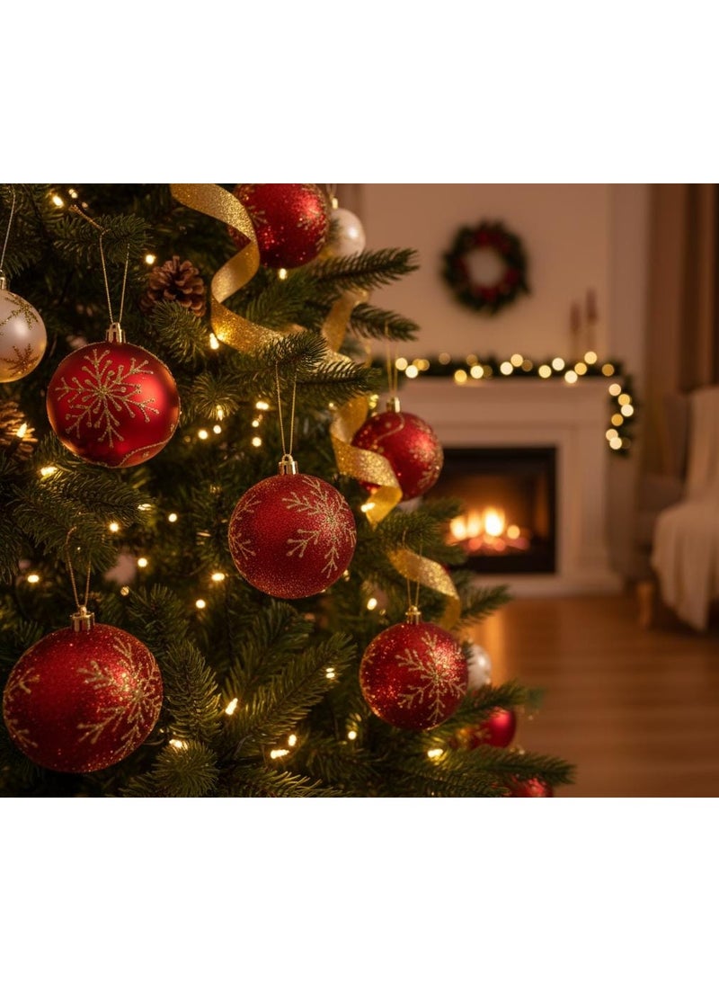 AKDC مجموعة زينة جرس شجرة عيد الميلاد الحمراء 15 قطعة 8 سم زينة معلقة لشجرة العطلات وزينة المنزل - Image 2