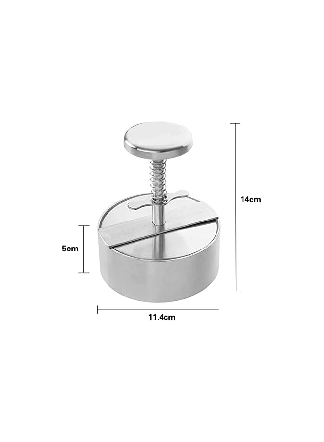 S-TOP Stainless Steel Adjustable Hamburger Press Patty Maker Non Stick Patty Making Molds Easy Release Hamburger Patty Press for Beef Vegetables Burgers BBQ - Image 5