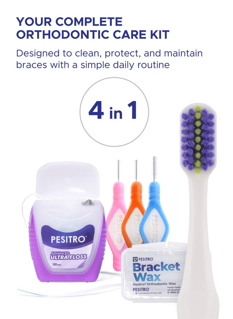 PESITRO Ortho Care Kit – Complete Oral Hygiene Kit for Braces, Orthodontic & Daily Care - Image 3