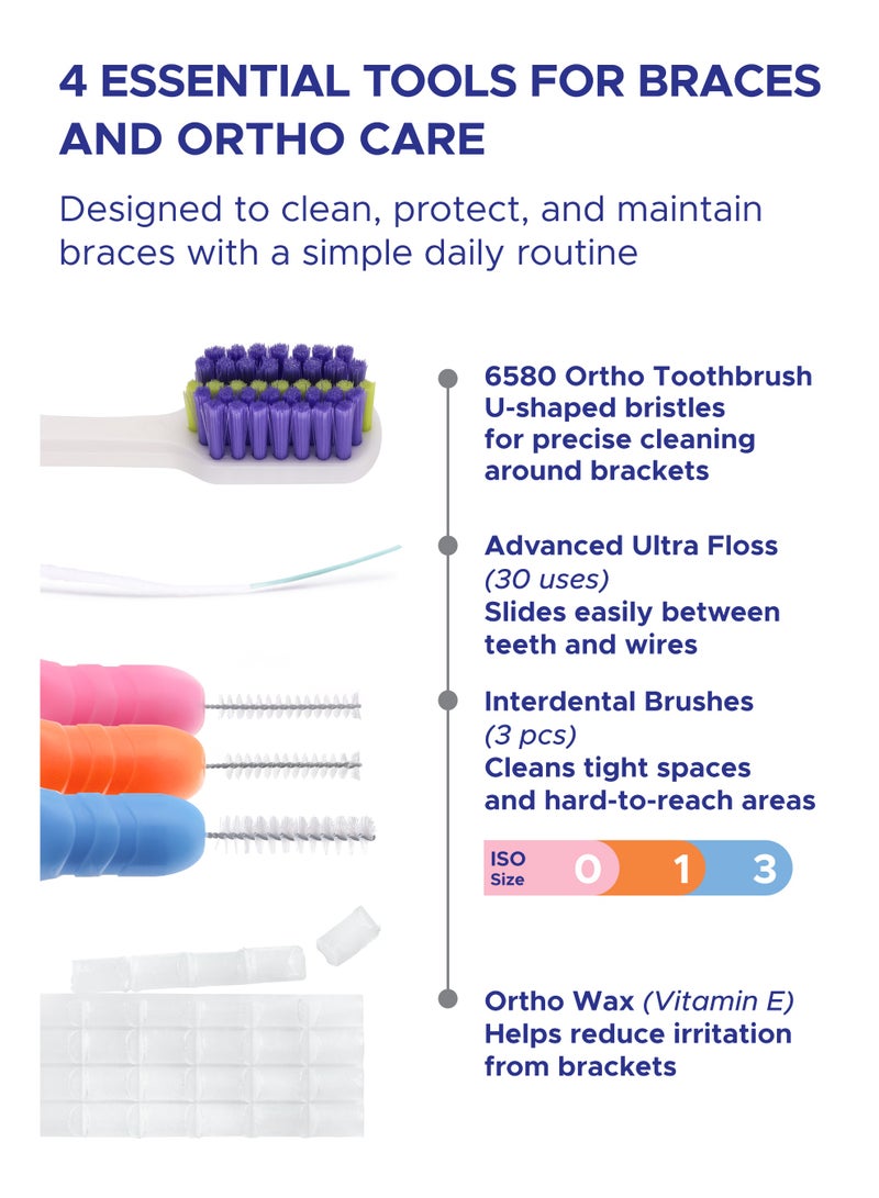 PESITRO Ortho Care Kit – Complete Oral Hygiene Kit for Braces, Orthodontic & Daily Care - Image 4