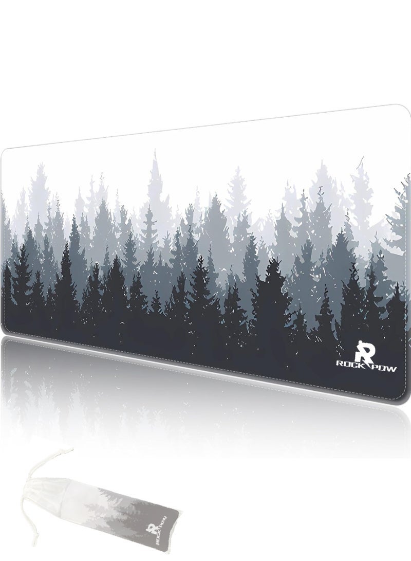 Mouse Pad Extended Gaming Mouse Pad Non-Slip Rubber Base Mouse pad Office Desk Mat Smooth Cloth Surface Keyboard Mouse Pads for Computers (800 * 300 * 3mm)Forest - Image 1
