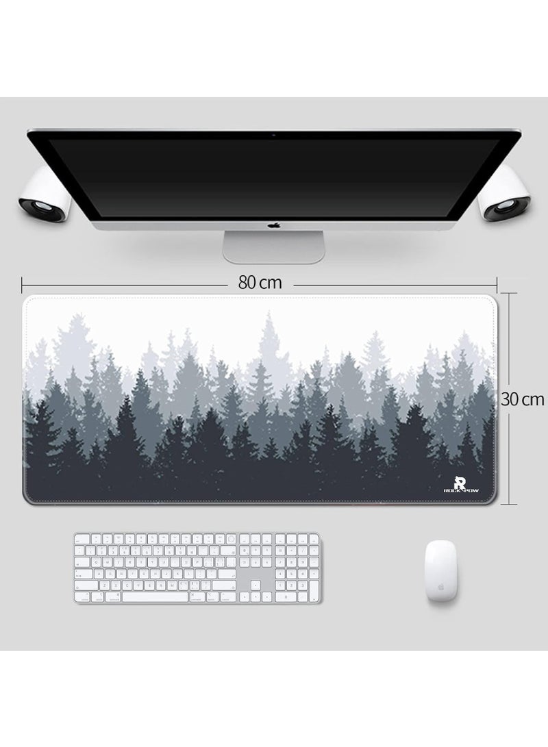 Mouse Pad Extended Gaming Mouse Pad Non-Slip Rubber Base Mouse pad Office Desk Mat Smooth Cloth Surface Keyboard Mouse Pads for Computers (800 * 300 * 3mm)Forest - Image 3