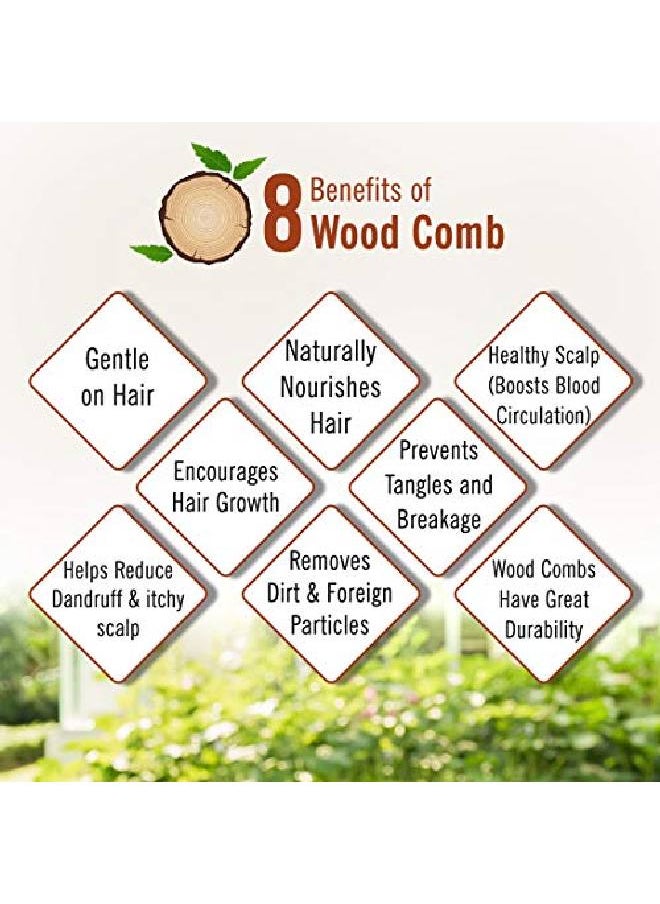 Keya Seth Aromatherapy Neem Wooden Comb Wide Tooth For Hair Growth For Men Women All Purpose Small Size.  - Image 5