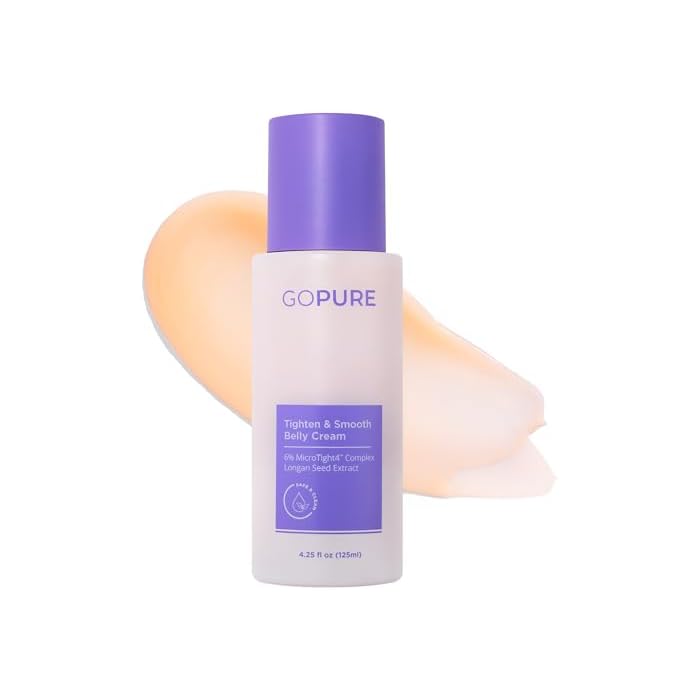 GOPURE Tighten & Smooth Belly Cream - Clinically Tested with MicroTight4 Complex to Reduce the Appearance of Cellulite & Stretch Marks - Quick Absorbing for Smoother, Firmer-Looking Skin, 4.25oz